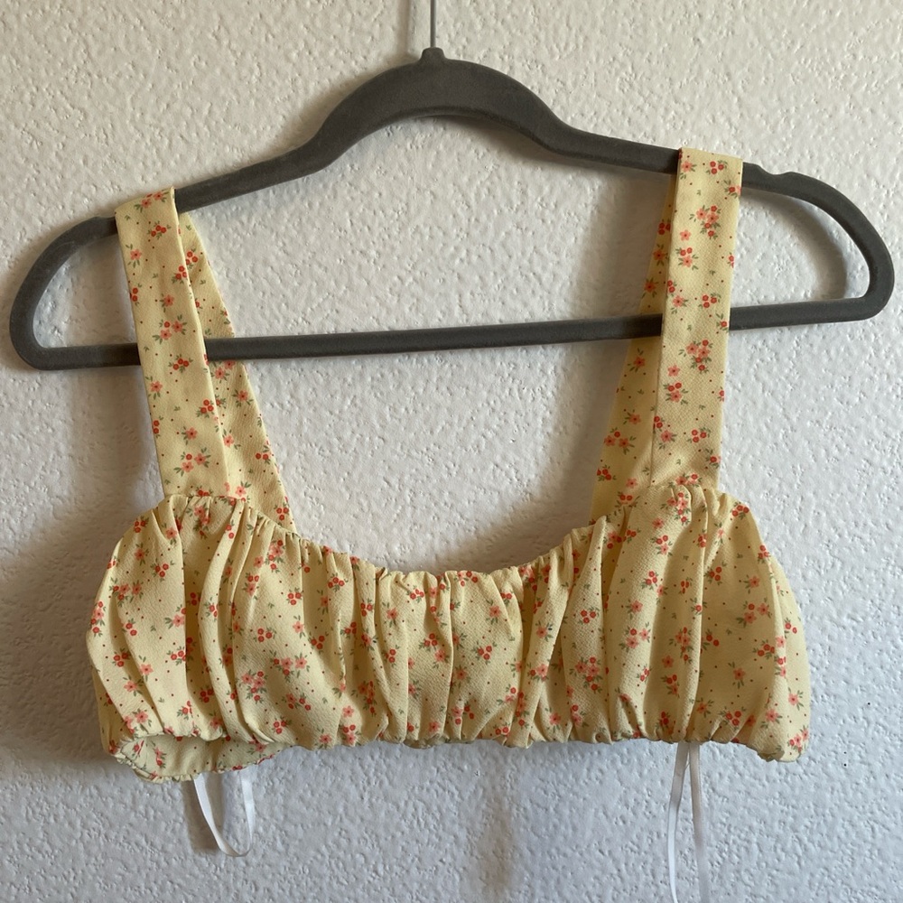 Princess Polly Yellow Floral Tank Top